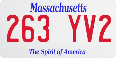 MA license plate 263YV2