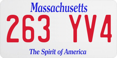 MA license plate 263YV4