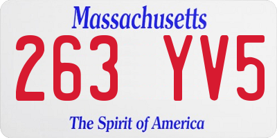 MA license plate 263YV5