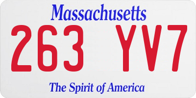 MA license plate 263YV7