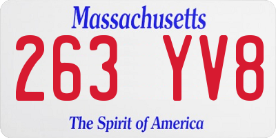 MA license plate 263YV8
