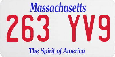 MA license plate 263YV9