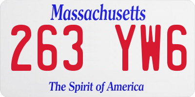 MA license plate 263YW6