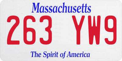 MA license plate 263YW9