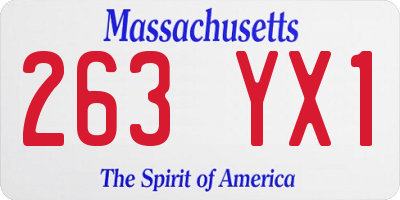 MA license plate 263YX1
