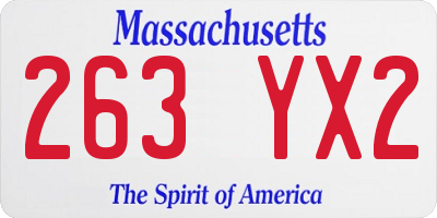 MA license plate 263YX2