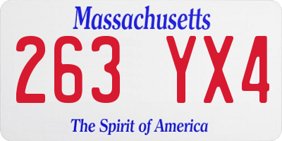 MA license plate 263YX4