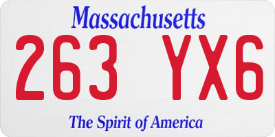 MA license plate 263YX6