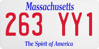 MA license plate 263YY1