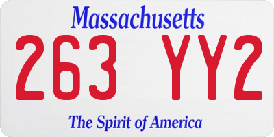 MA license plate 263YY2