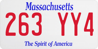 MA license plate 263YY4