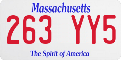 MA license plate 263YY5