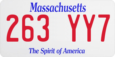 MA license plate 263YY7