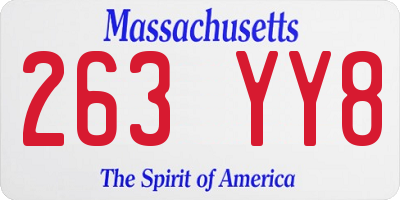 MA license plate 263YY8