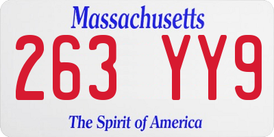 MA license plate 263YY9