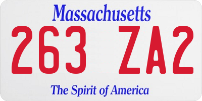 MA license plate 263ZA2