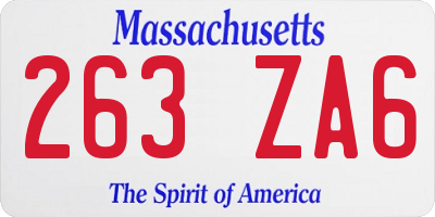 MA license plate 263ZA6