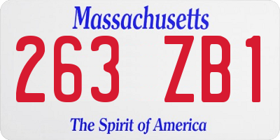 MA license plate 263ZB1