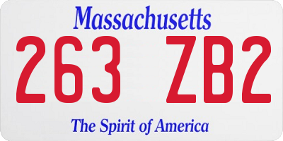 MA license plate 263ZB2