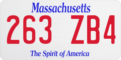 MA license plate 263ZB4