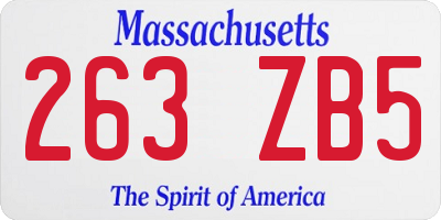 MA license plate 263ZB5