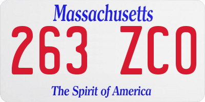 MA license plate 263ZC0