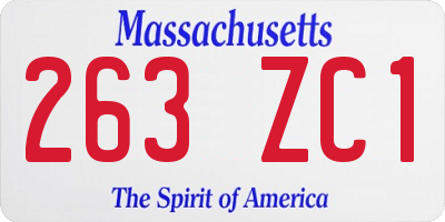 MA license plate 263ZC1