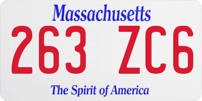MA license plate 263ZC6