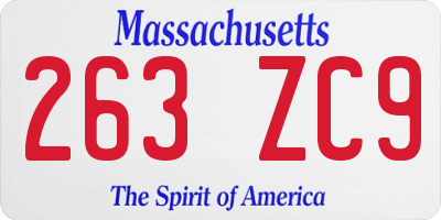 MA license plate 263ZC9