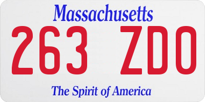 MA license plate 263ZD0