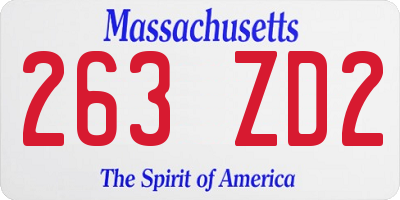 MA license plate 263ZD2