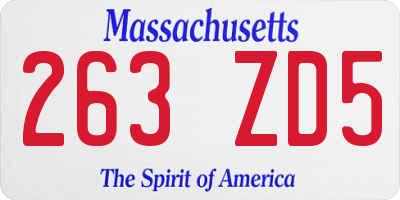 MA license plate 263ZD5