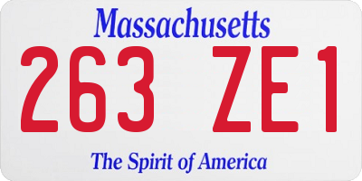 MA license plate 263ZE1