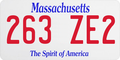 MA license plate 263ZE2