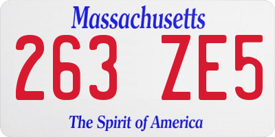 MA license plate 263ZE5