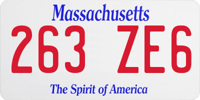 MA license plate 263ZE6