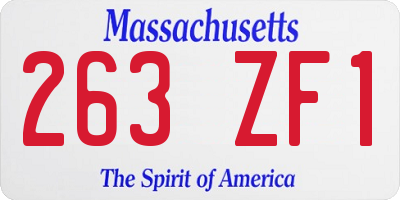 MA license plate 263ZF1