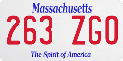 MA license plate 263ZG0