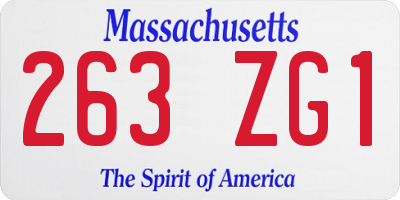 MA license plate 263ZG1