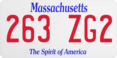 MA license plate 263ZG2