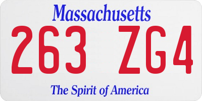 MA license plate 263ZG4