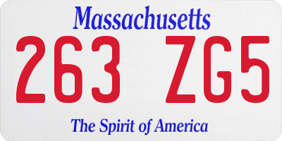 MA license plate 263ZG5
