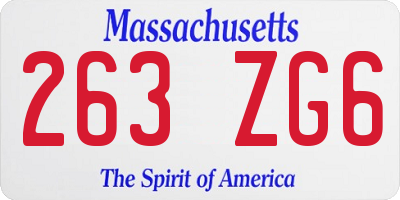MA license plate 263ZG6