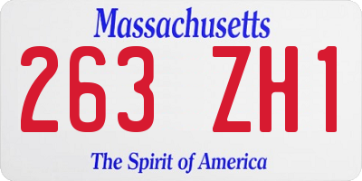 MA license plate 263ZH1