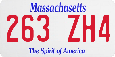 MA license plate 263ZH4