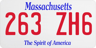 MA license plate 263ZH6