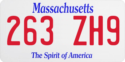 MA license plate 263ZH9