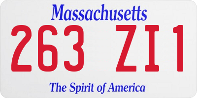 MA license plate 263ZI1
