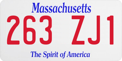 MA license plate 263ZJ1