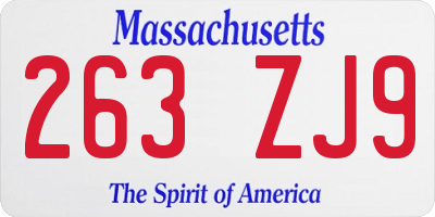 MA license plate 263ZJ9
